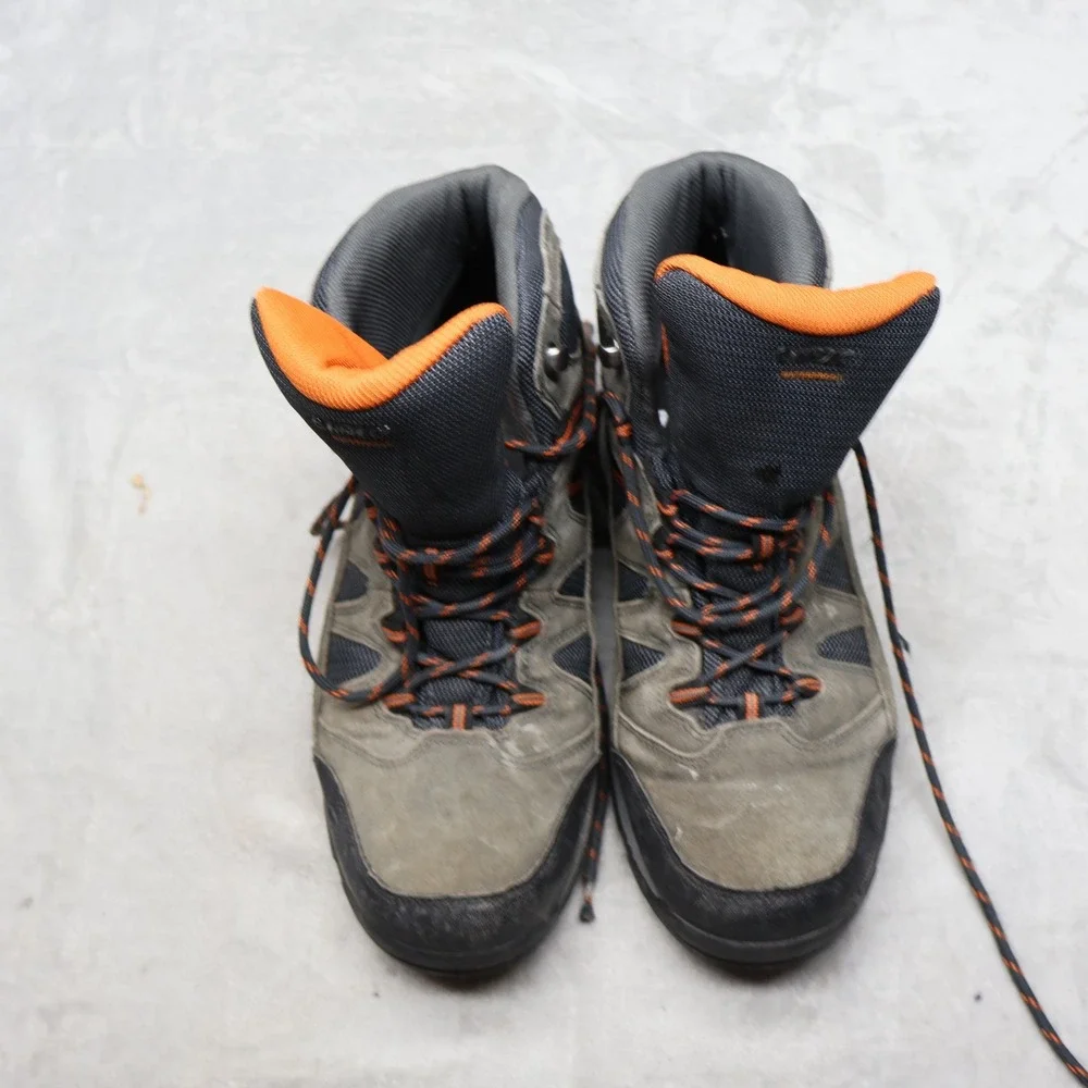 Hi-Tec Mens 11 Hiking Boots Green Gunnison Mid WP Trekking Waterproof Traction